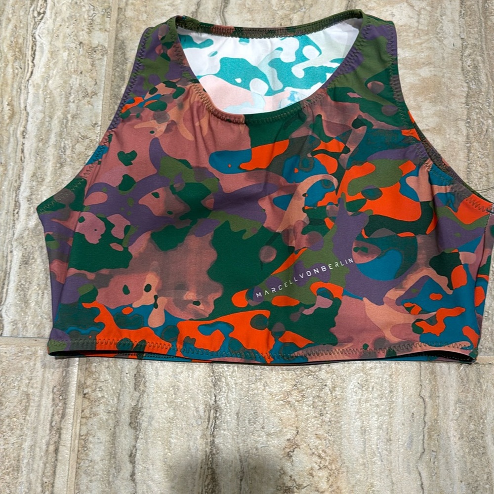 Marcell Von Berlin Camouflage Sport Bra Swim top  Medium
